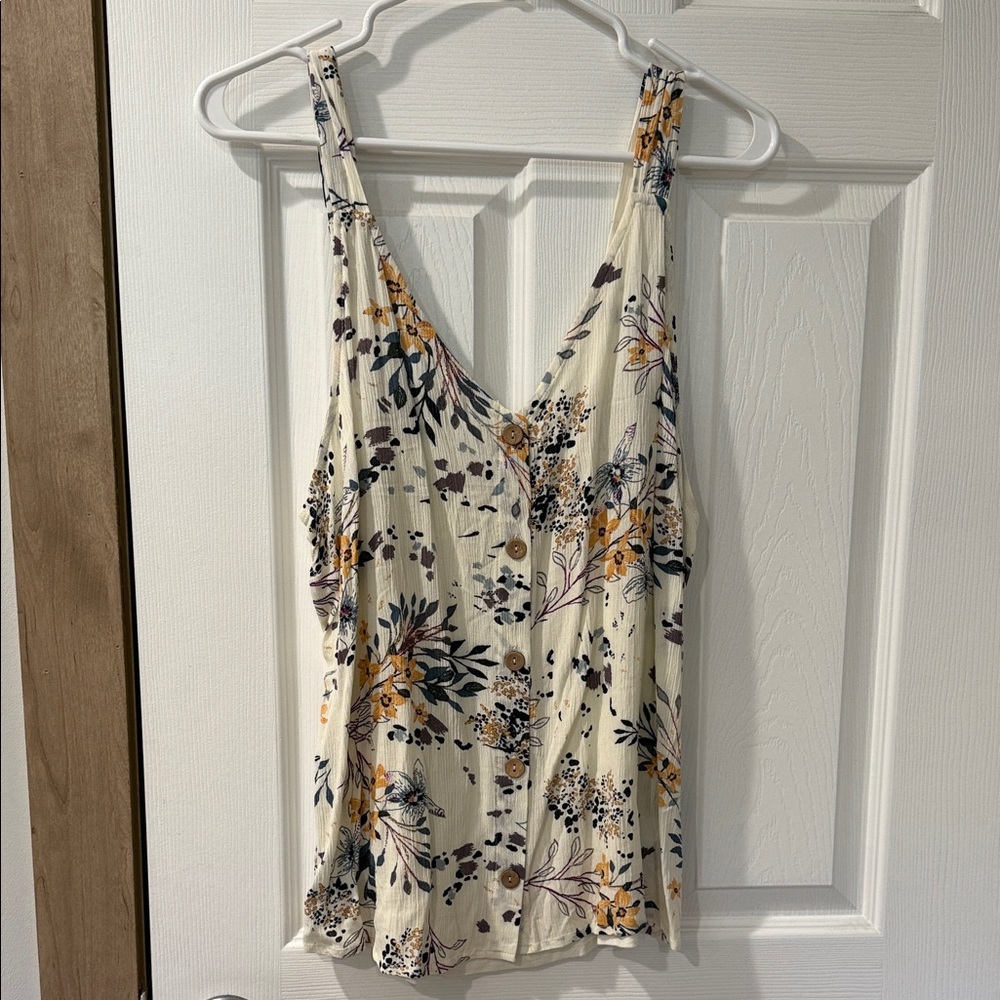 Maurices Cream Floral Camisole Top